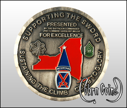 New York in red enamel is minted on the back. Wave edge cut on an antique copper coin.