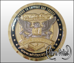 Beautiful 3D gold/silver plated coin with wave edge cut.